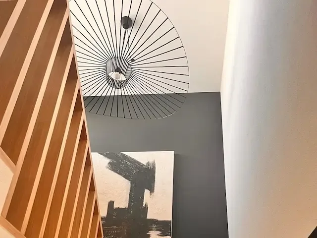 Escalier en bois et claustra, projet La Croix